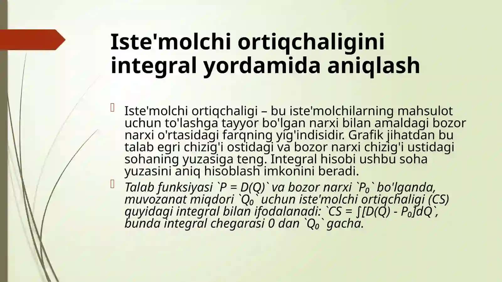 Integral usuli va uni tahlilda qo'llanilishi 4