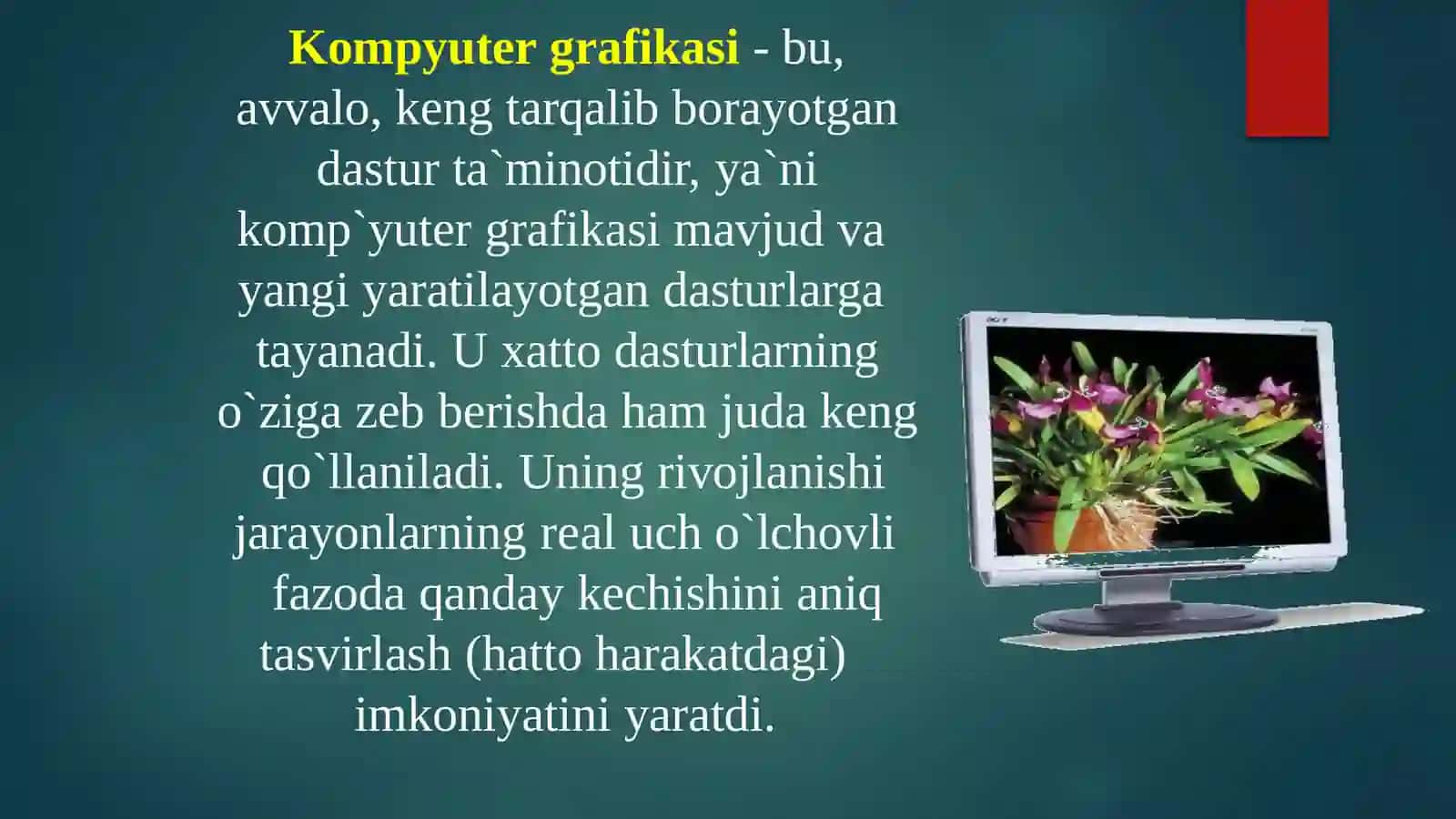 Kompyuter grafikasi tushunchasi 4