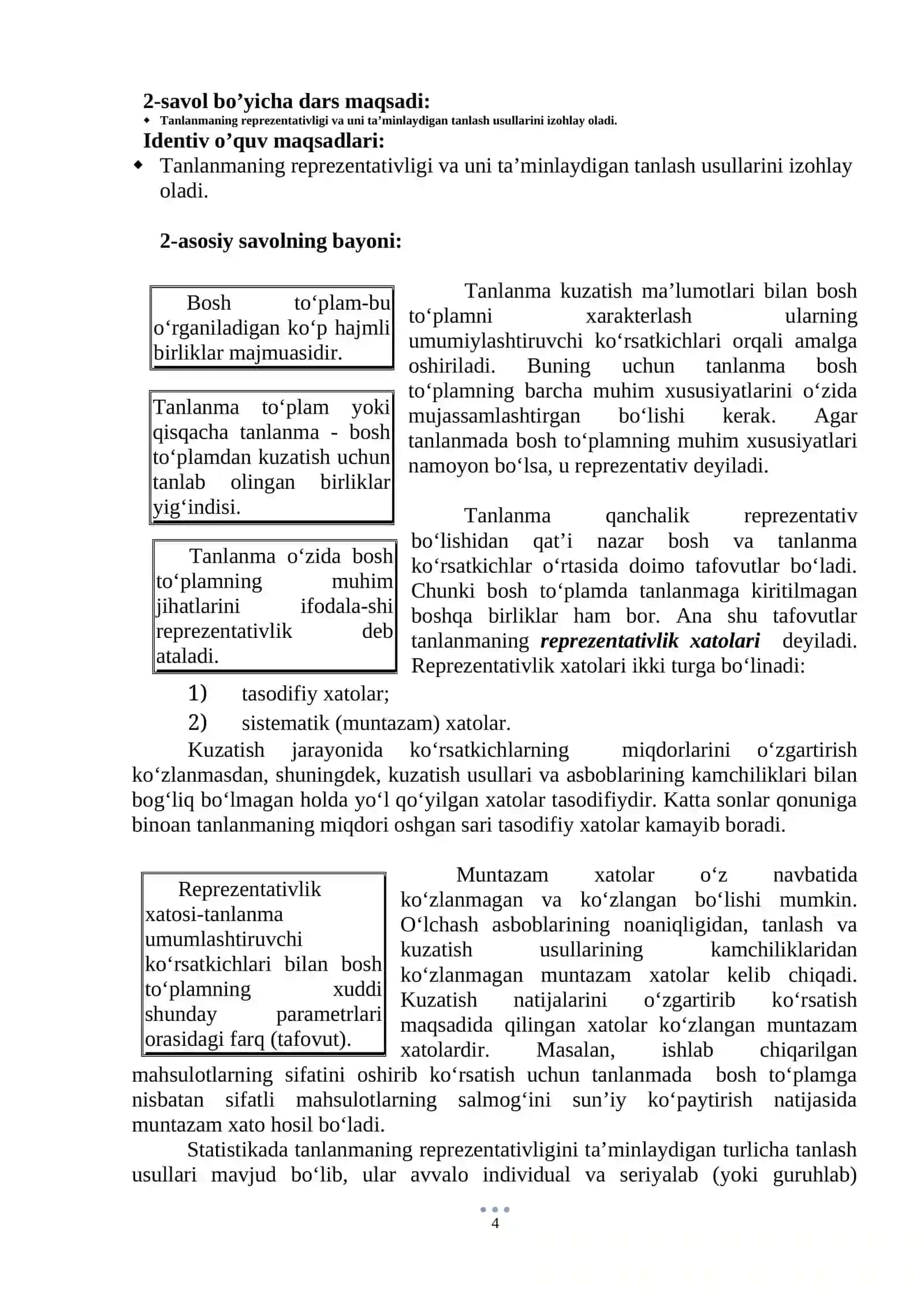 TANLAMA KUZATISH 4
