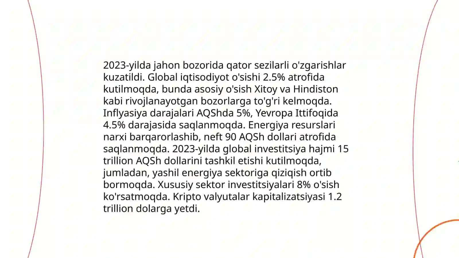 Jahon bozorining investitsiya jarayoniga ta'siri 4
