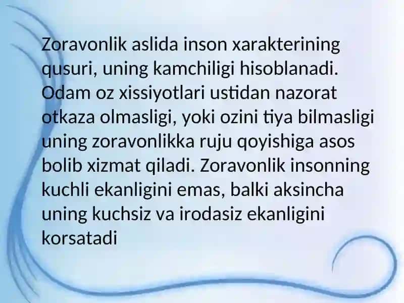 Agressiya va zo'ravonlik 4