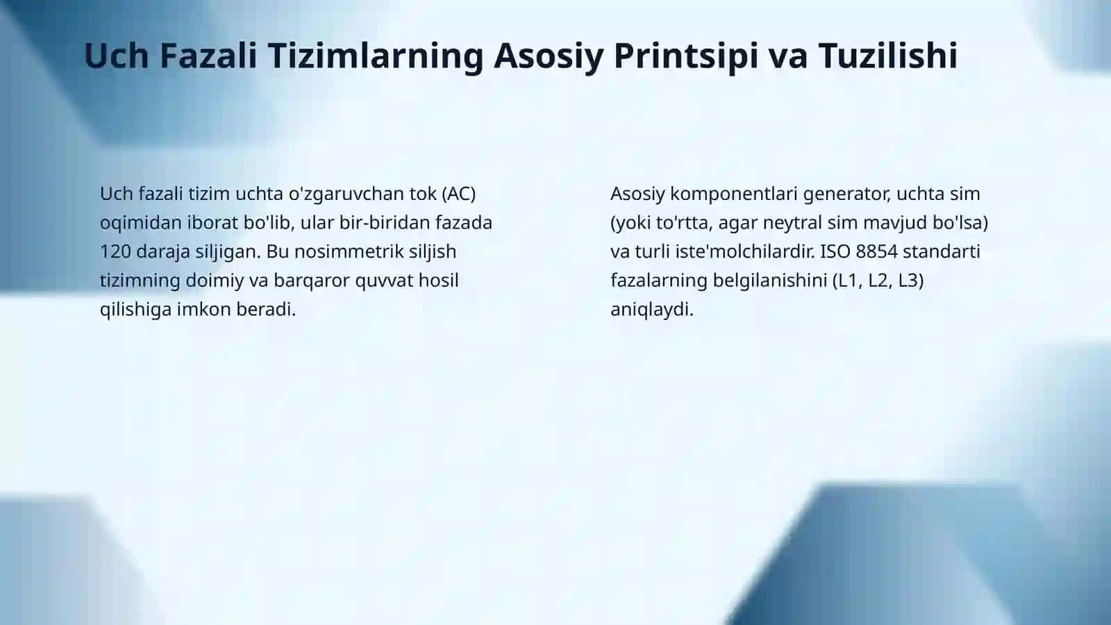 Uch fazali tizimlarning afzalliklari 4