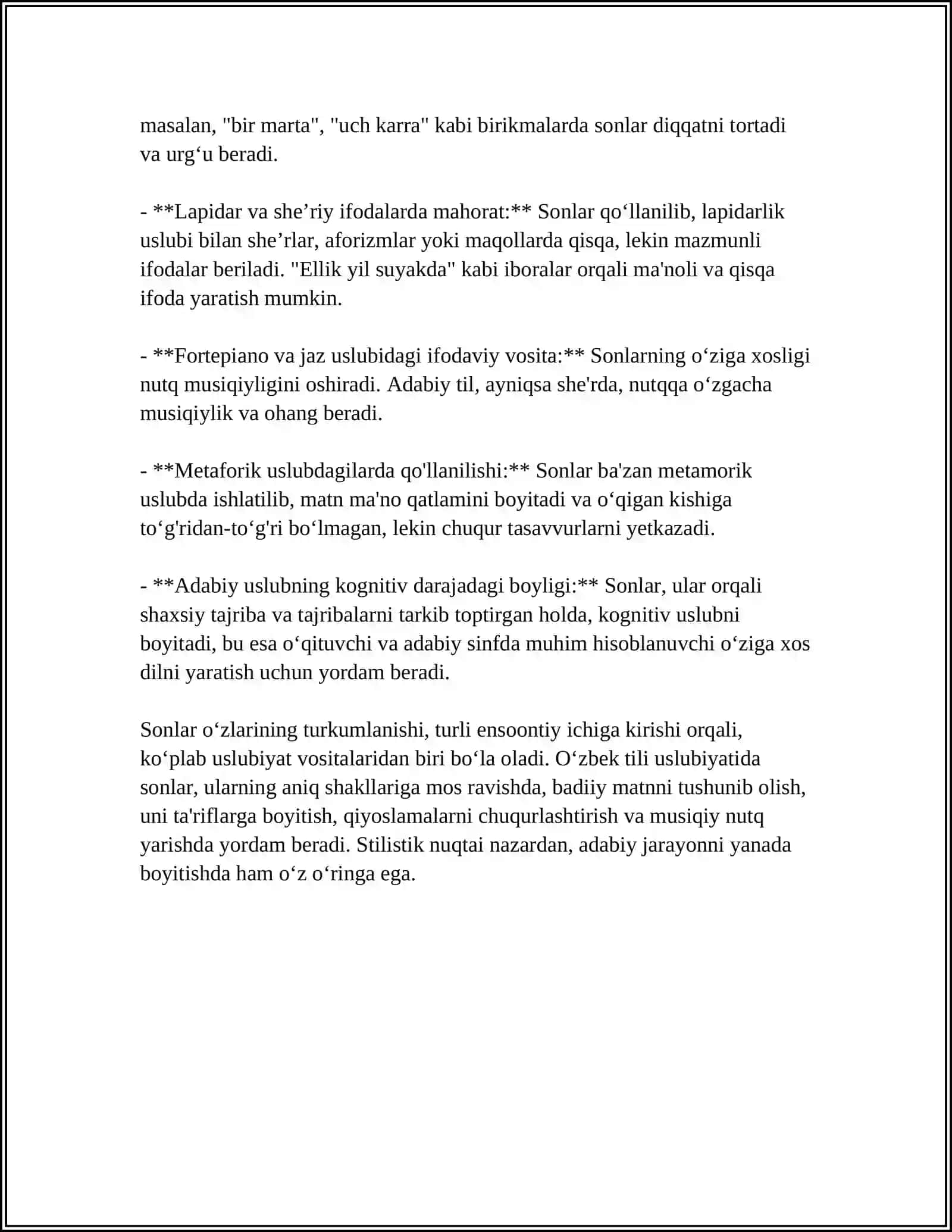 SON SOʻZ TURKUMI USLUBIYATI 4