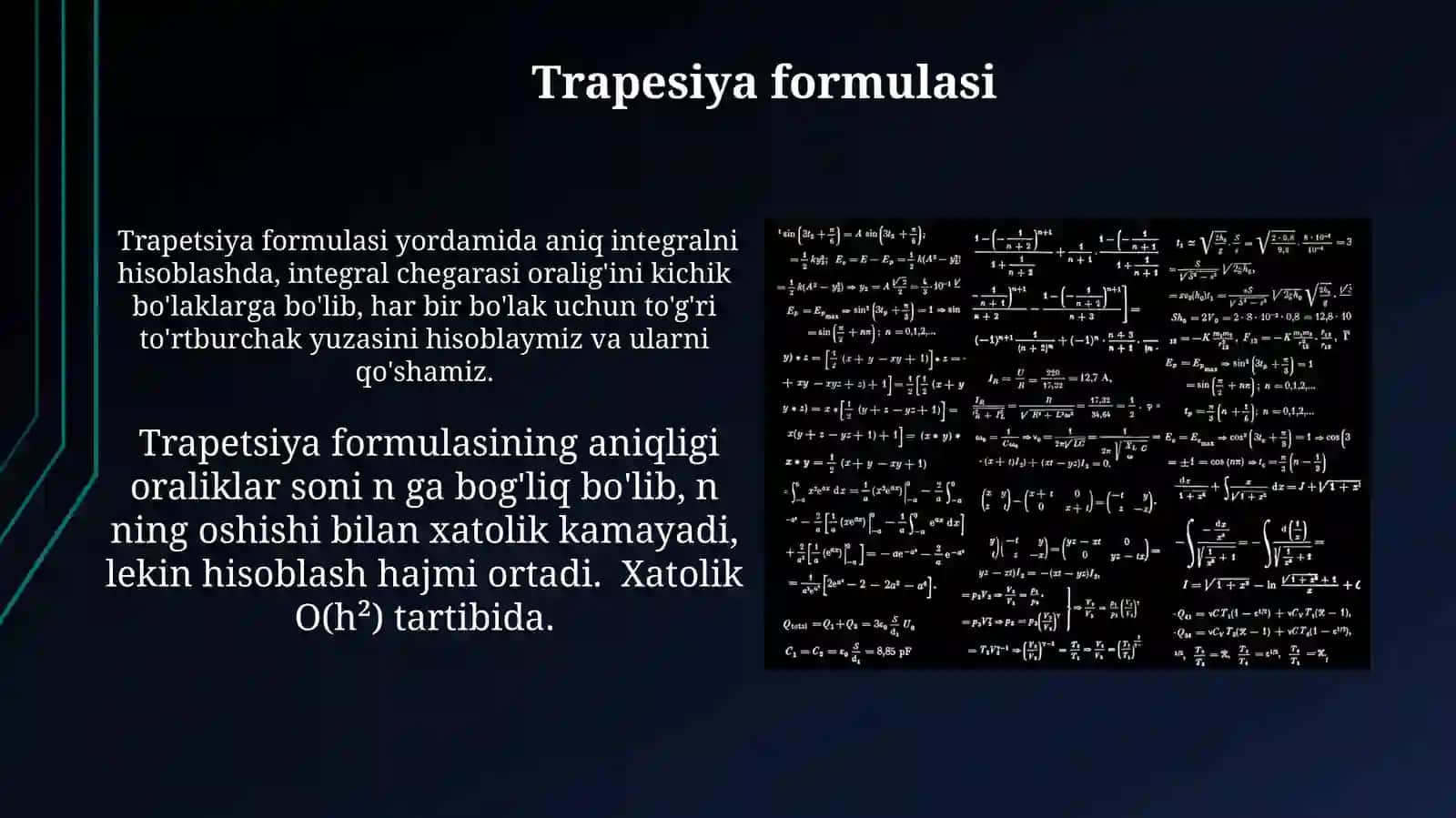 Aniq integrallarni hisoblashning taxminiy formulalari 4