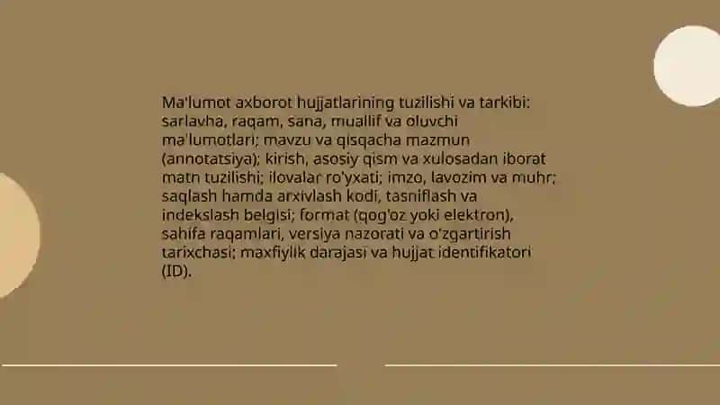 Ma'lumot axborot hujjatlari 4