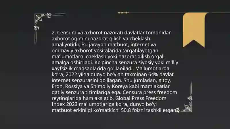 Oʻzbekiston Respublikasida ommaviy axborot vositalarining faoliyati 4