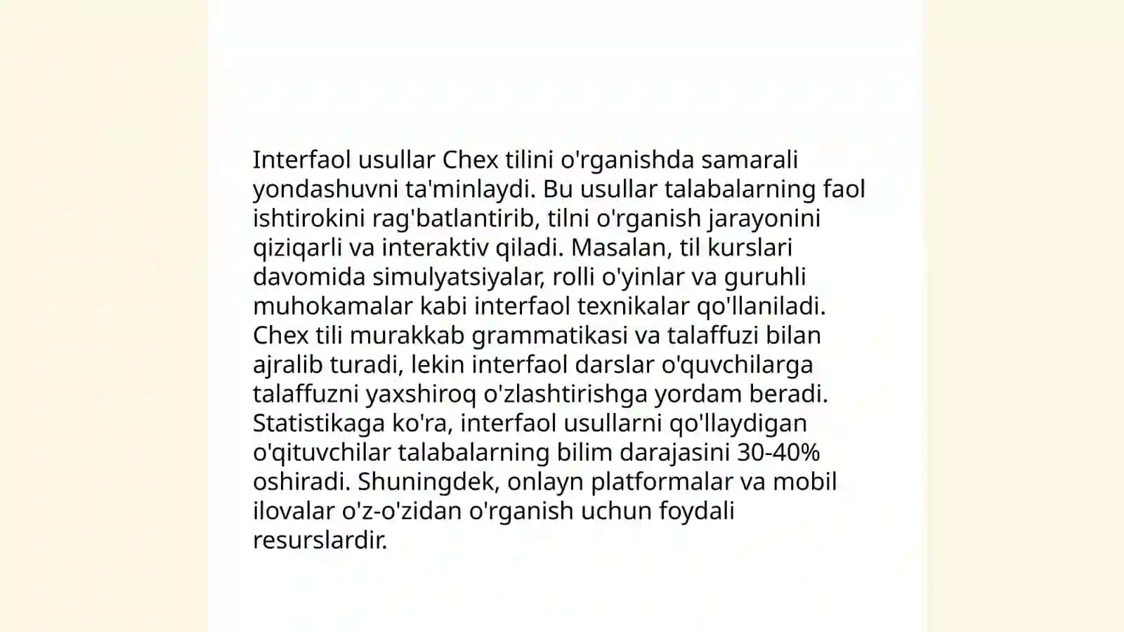 Chet tilini o`qitishda samarali interfaol usullarni tahlil qilish 4