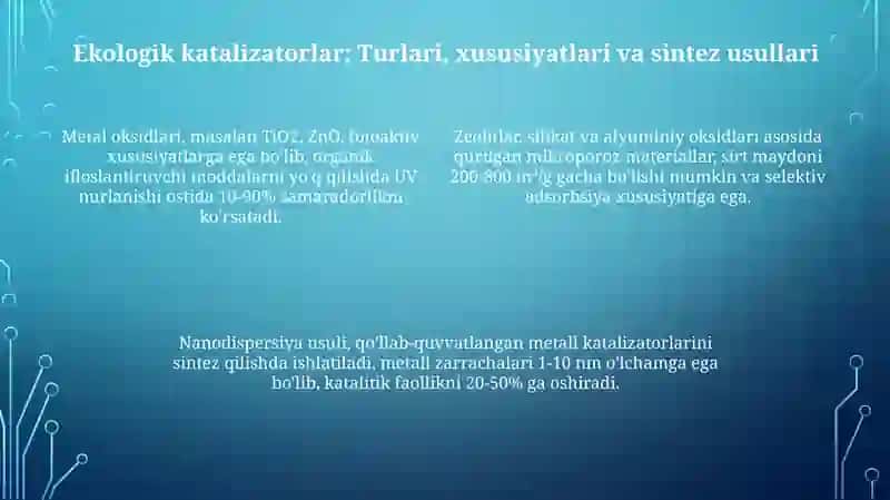 Ekologik kataliz: yutuqlar va istiqbollar 4