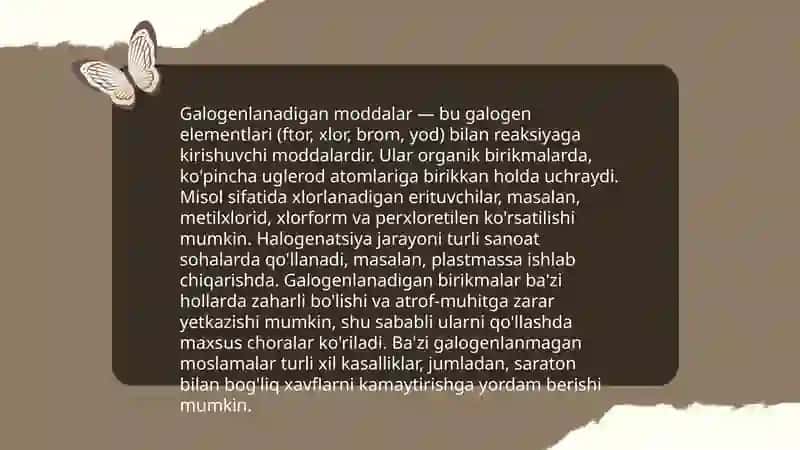 Galogenlash asosida olingan dori preparatlari 4