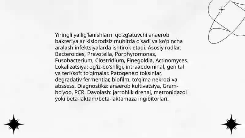 Yiringli yalligʻlanish kasalliklarini qoʻzgʻatuvchilar 4