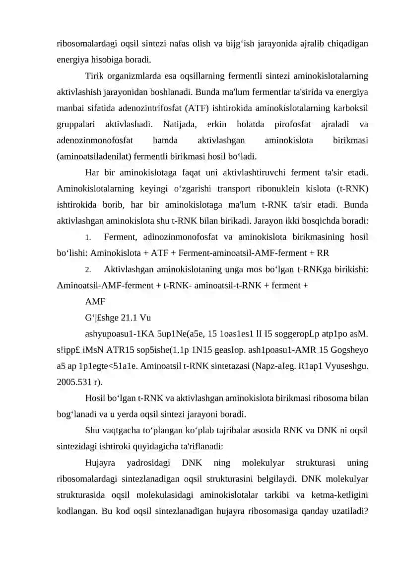 Oqsillar biosintezi va parchalanishi 4