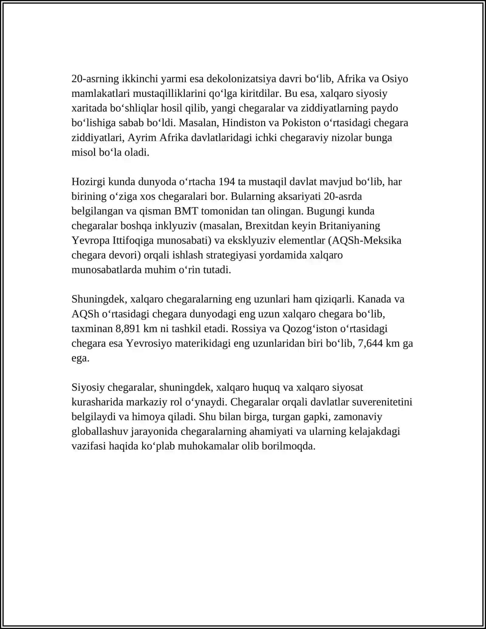 DUNYONING SIYOSIY XARITASI 4