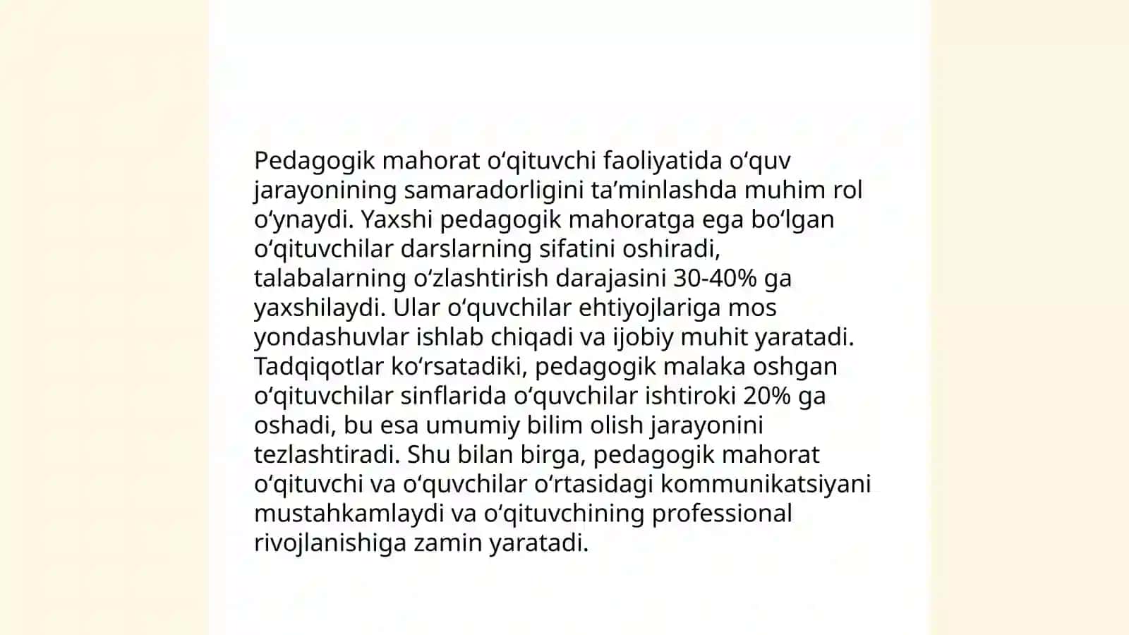 Pedagogik mahorat fanining predmeti,maqsad va vazifalari 4