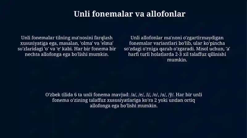 Unlilar tasnifi va imlosi 4