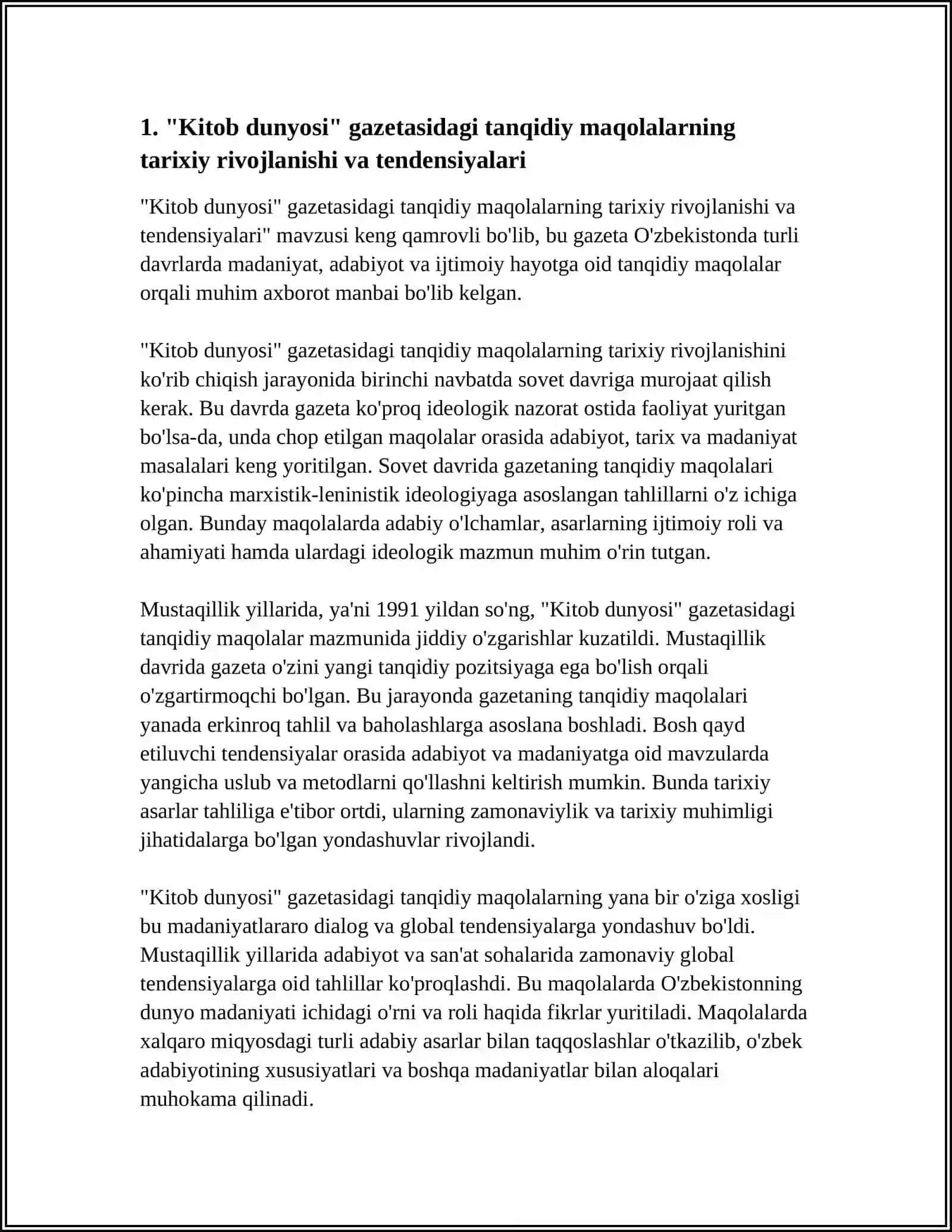 "KITOB DUNYOSI"GAZETASIDAGI TANQIDIY MAQOLALAR" 4