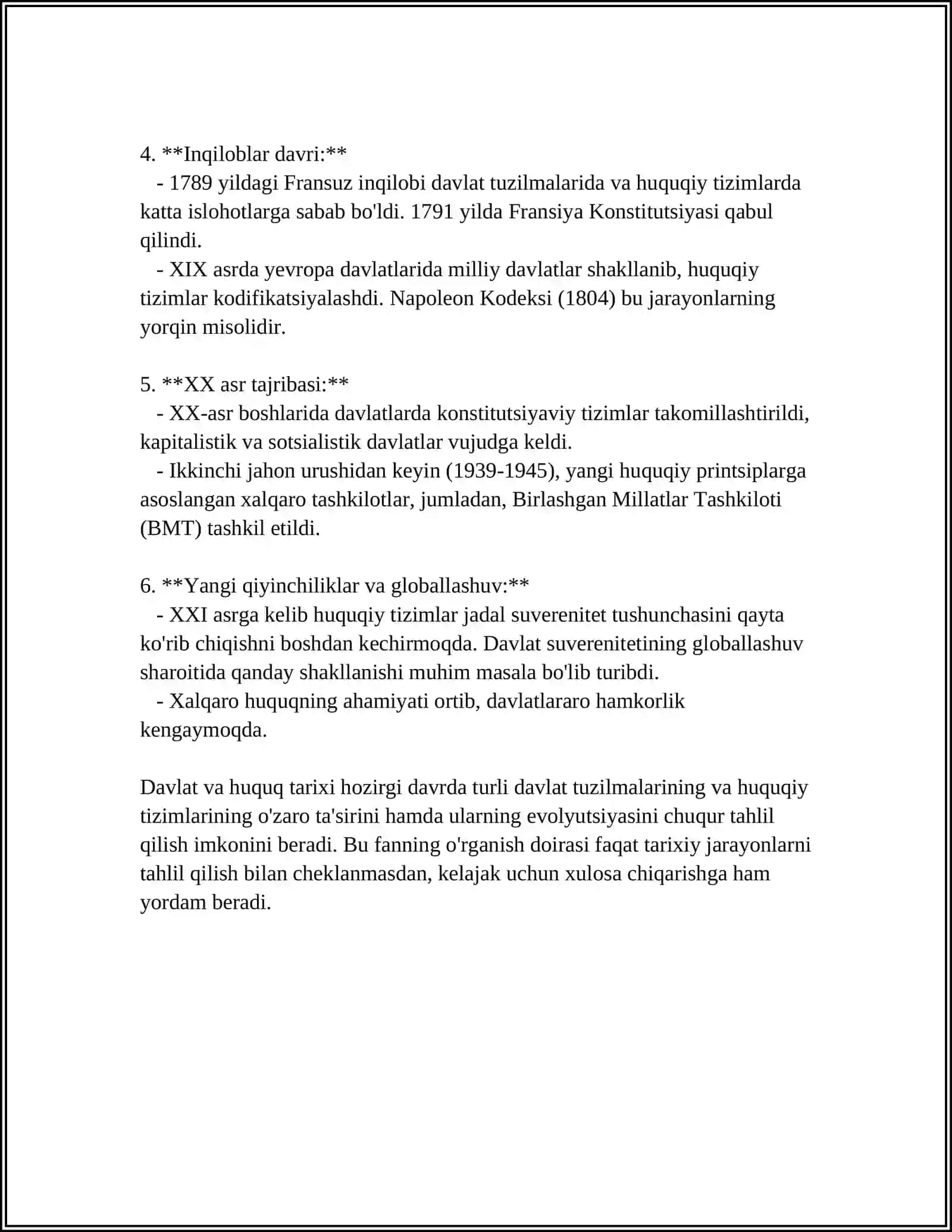 DAVLAT VA HUQUQ TARIXI FANINING PREDMETI,METODI VA VAZIFALARI 4