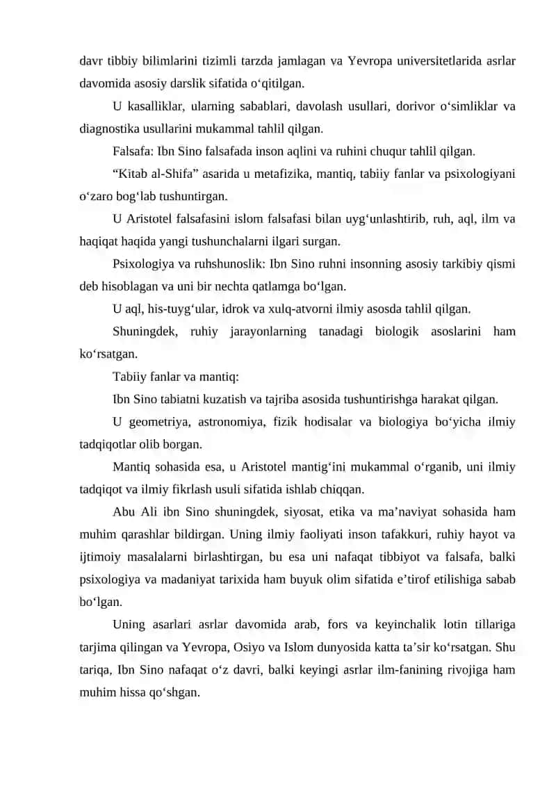 Abu Ali ibn Sinoning psixologiyaga oid qarashlari 4