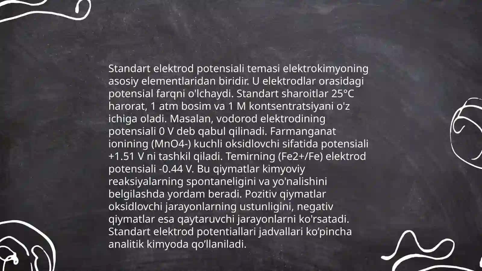 Metallarning elektrod potensiali va unga ta'sir etuvchi omillar 4