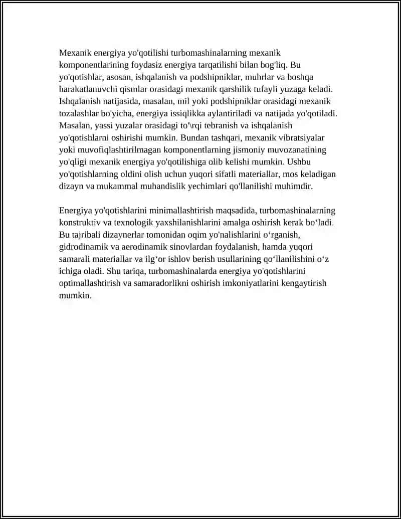 TURBOMASHINALARDA ENERGIYA YO'QOTILISHI 4