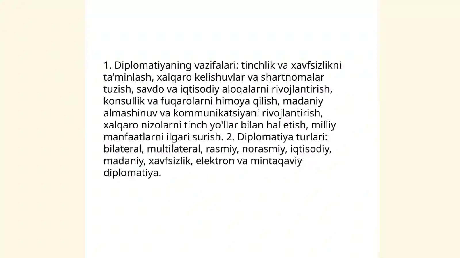Xalqaro munosabatlar va diplomatiya tushunchalari 4
