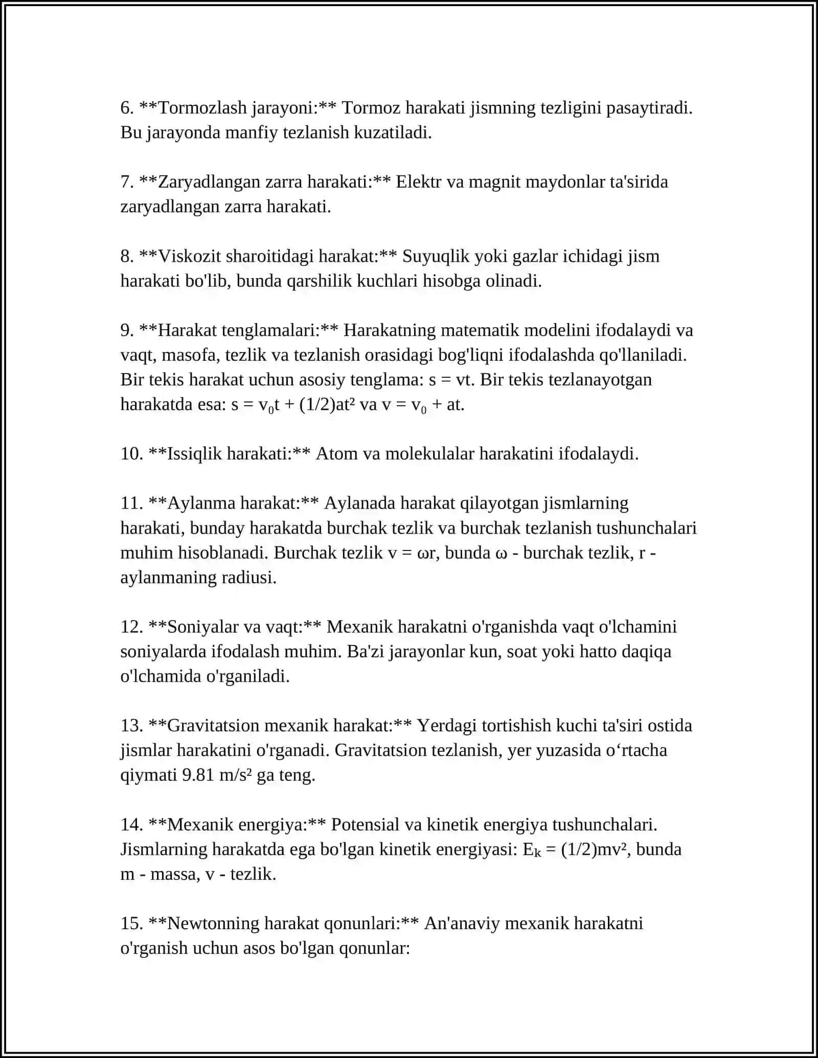 YERNING TORTISHISH MAYDONIDA JISMLARNING HARAKATI 4