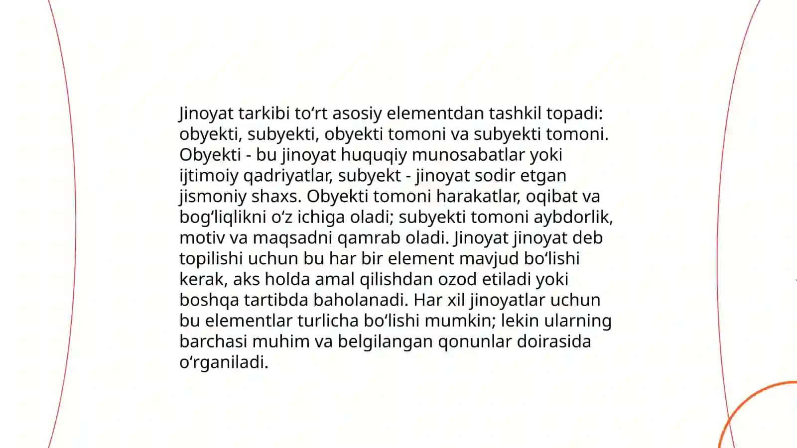 Jinoyatning obektiv tomoni 4