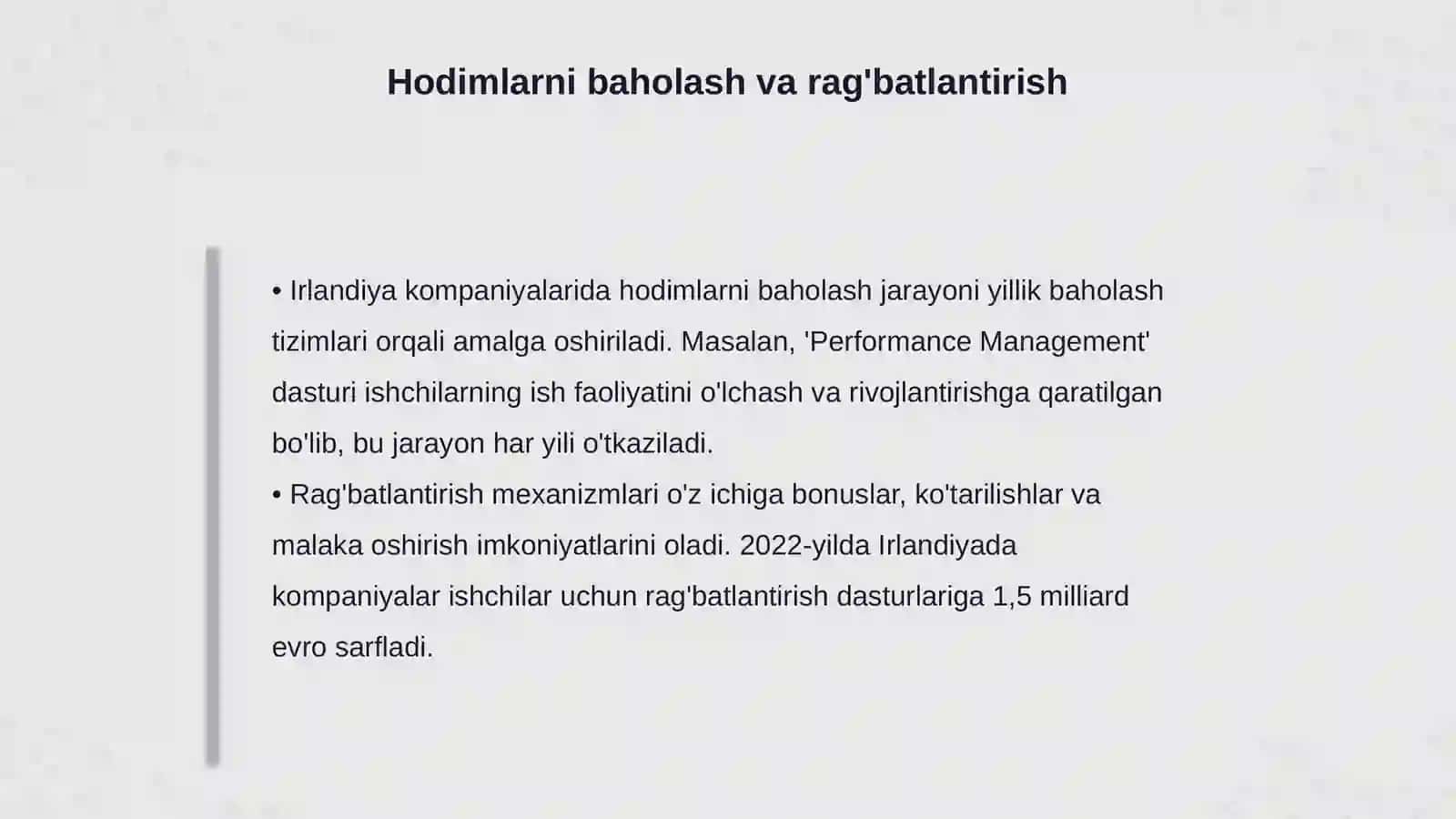 Irlandiyada hodimlarni boshqarish tizimi 4