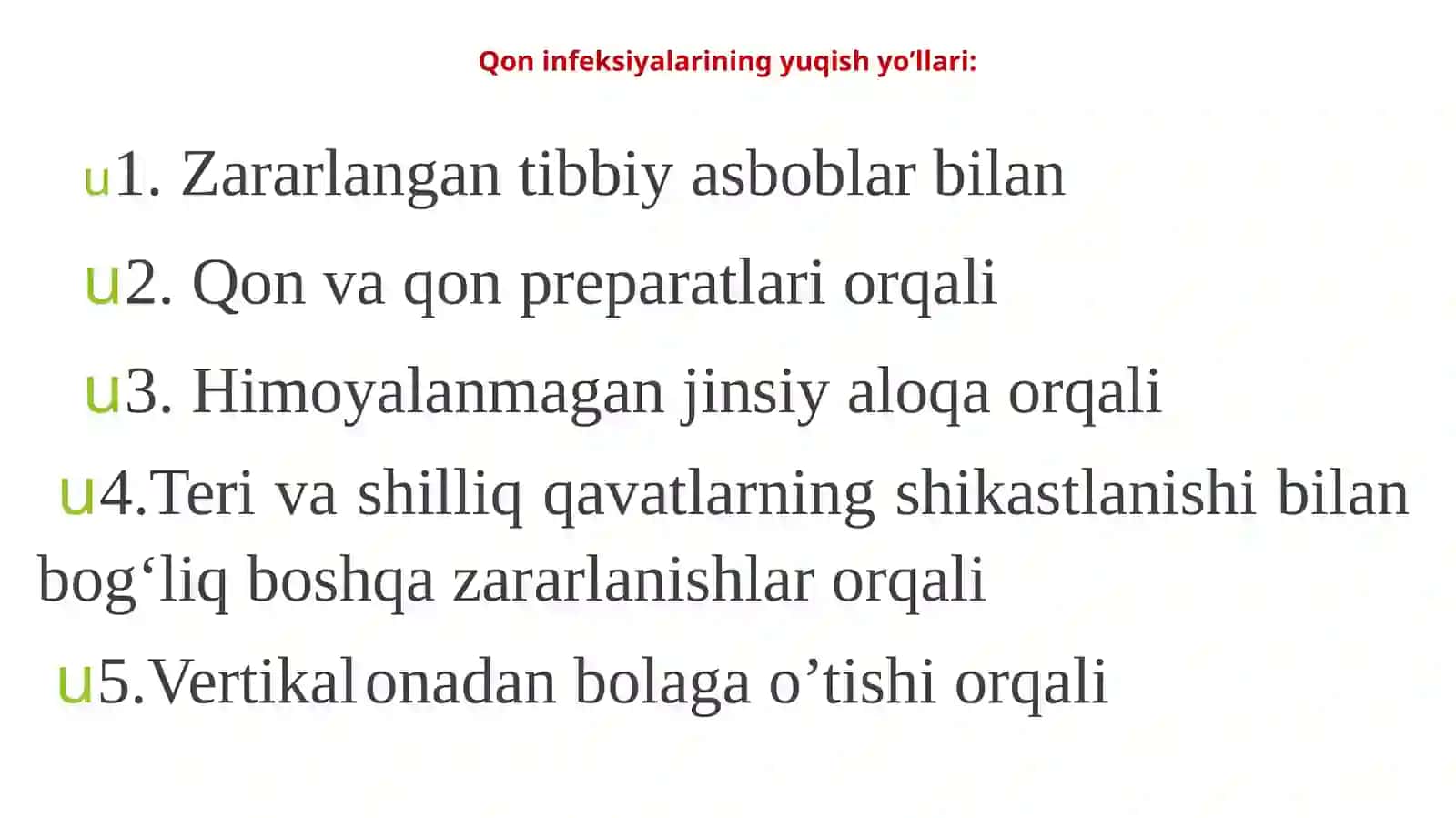 6-mavju: Qoninfeksiyalari 4