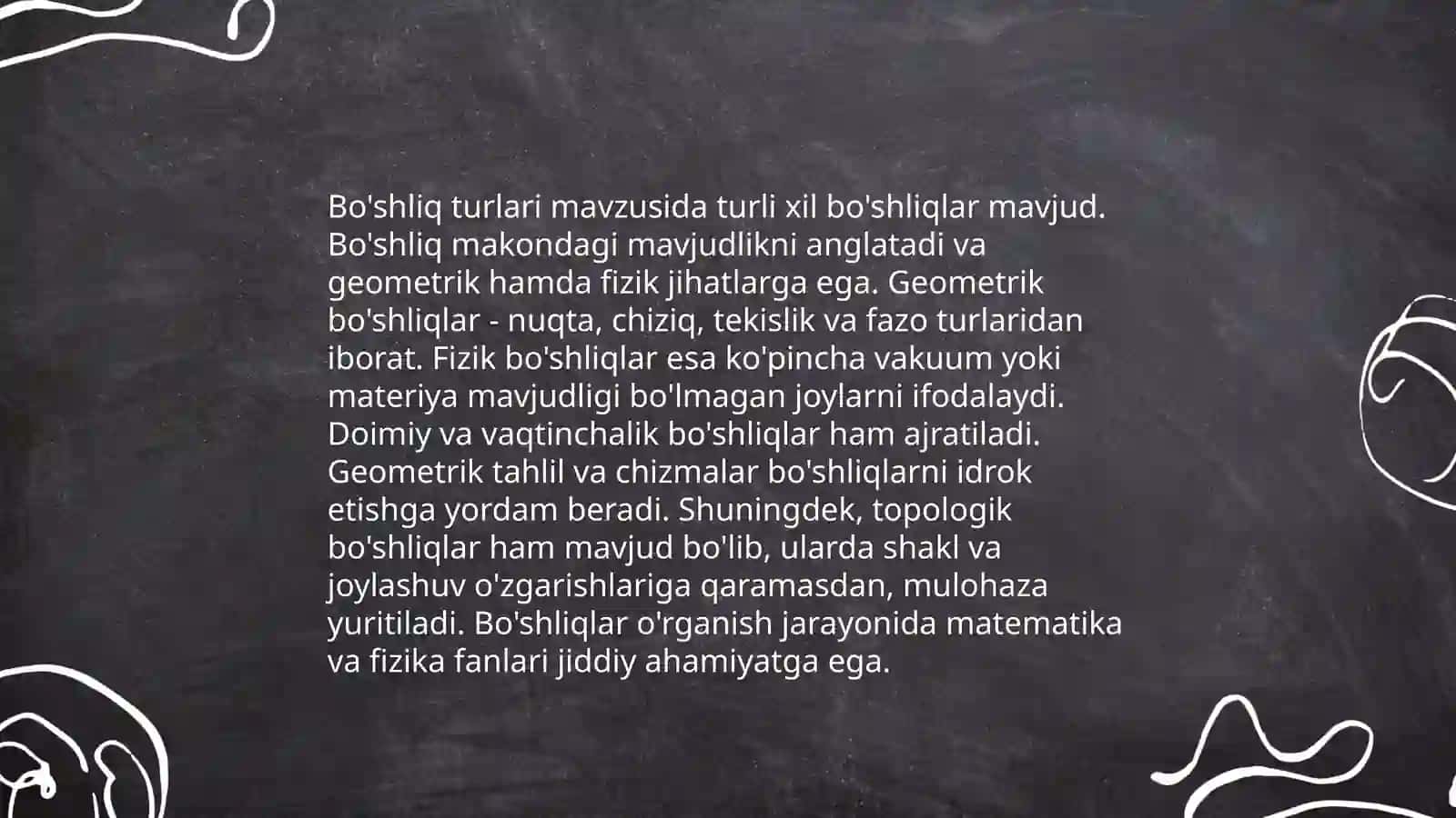 Bo'shliqni tushunish 4