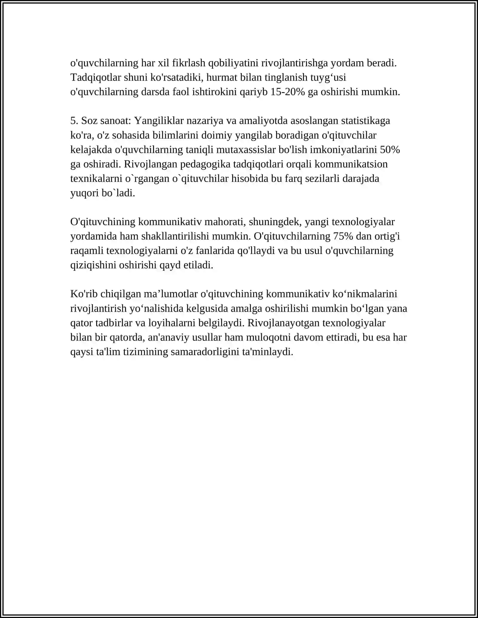 O'QITUVCHINING KASBIY KOMPETENSIYASINING SHAXSIY KOMPONENTI 4