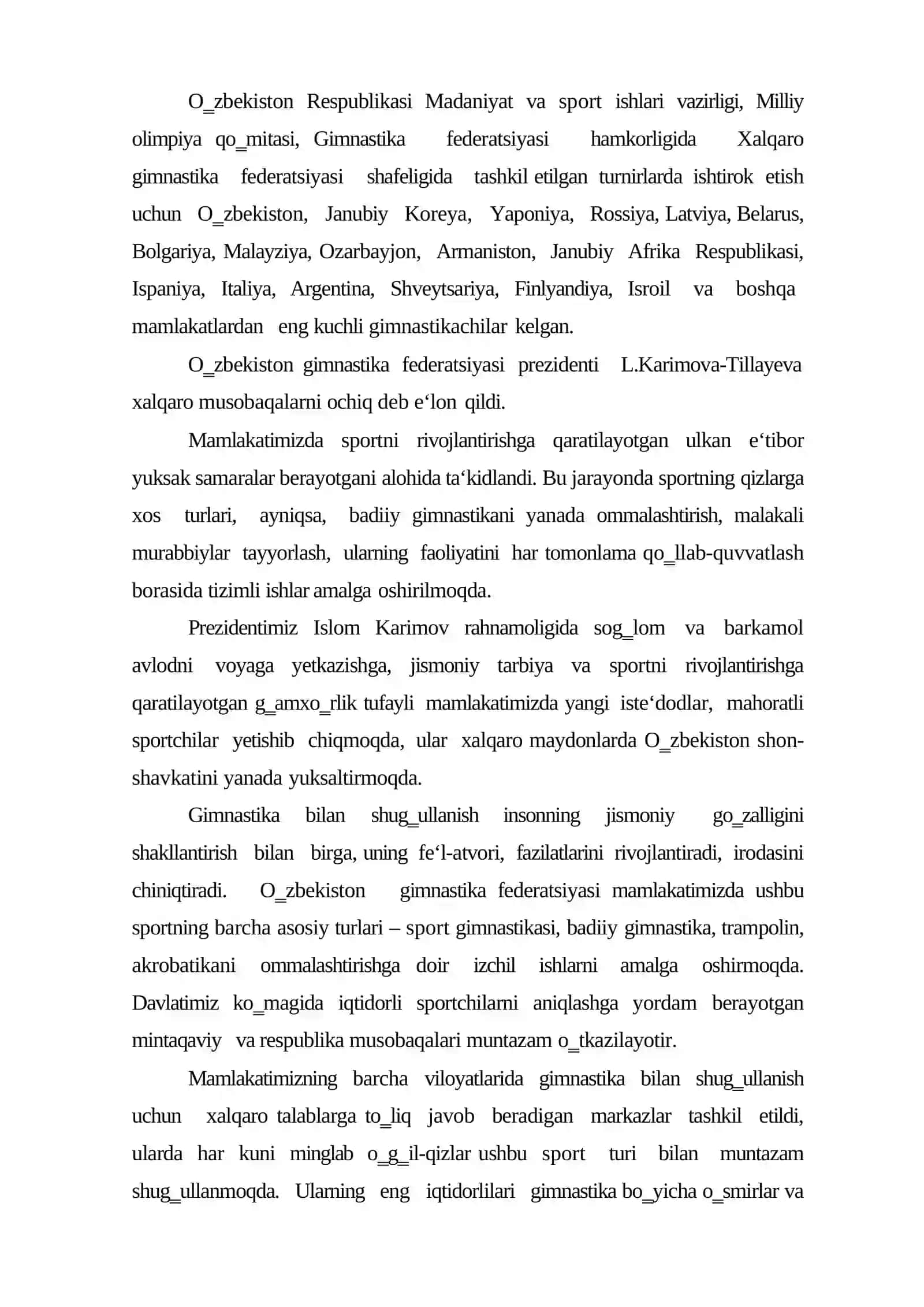 O'ZBEKISTONDA GIMNASTIKANI RIVOJLANISH TARIXI 4