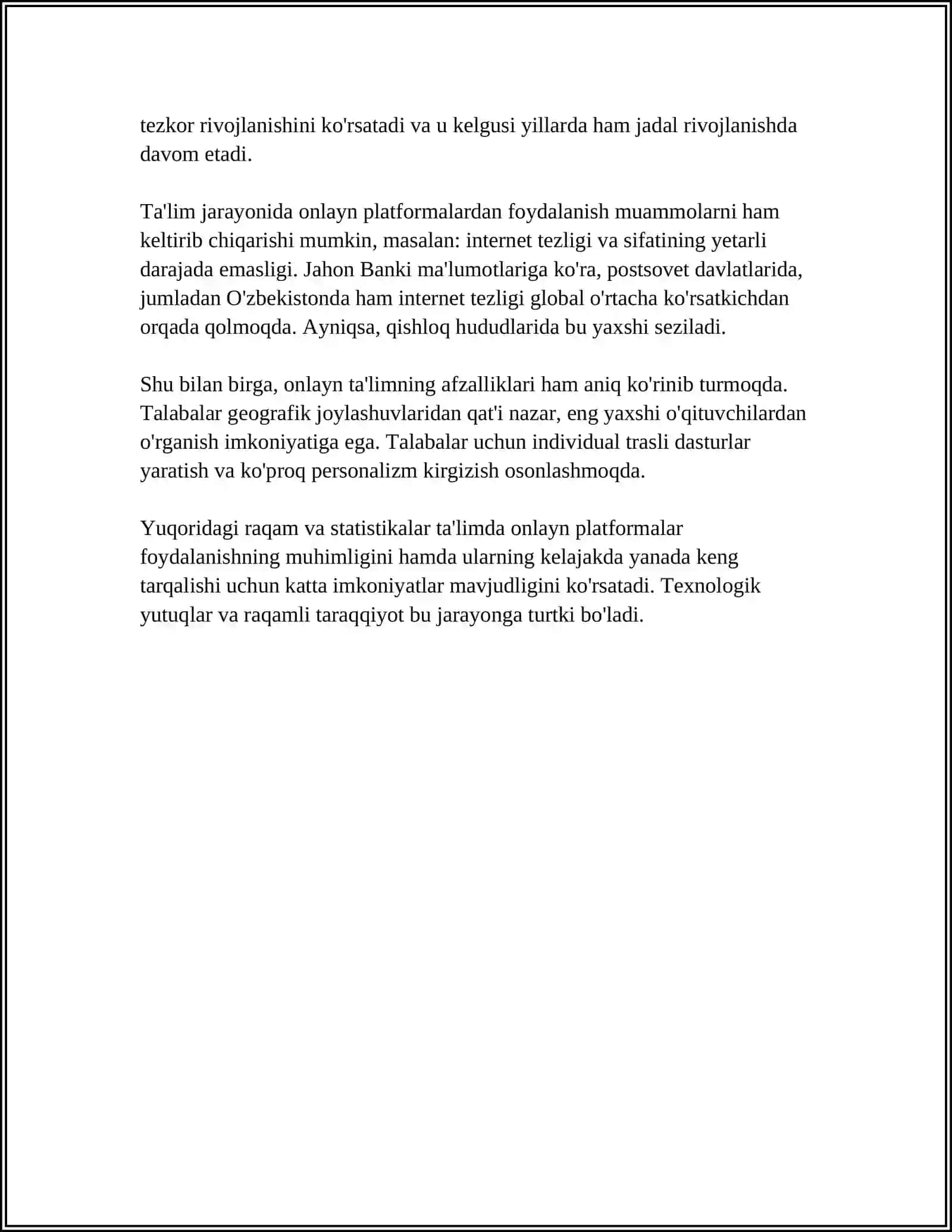 TAʼLIM JARAYONINI TASHKIL ETISHDA INTERNET XIZMATLARIDAN FOYDALANISH 4
