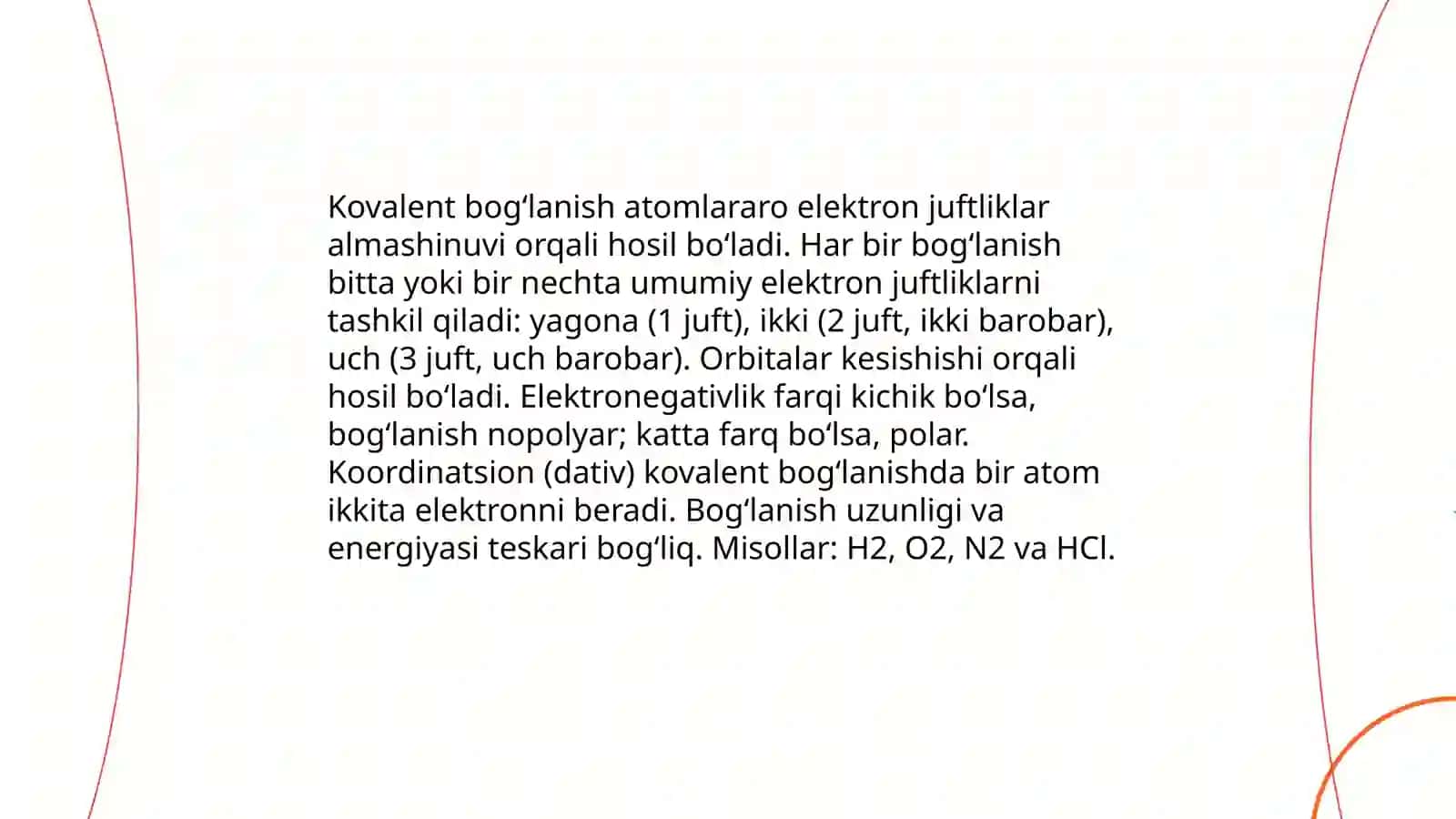 Kimyoviy bogʻlanishning hosil boʻlishi 4