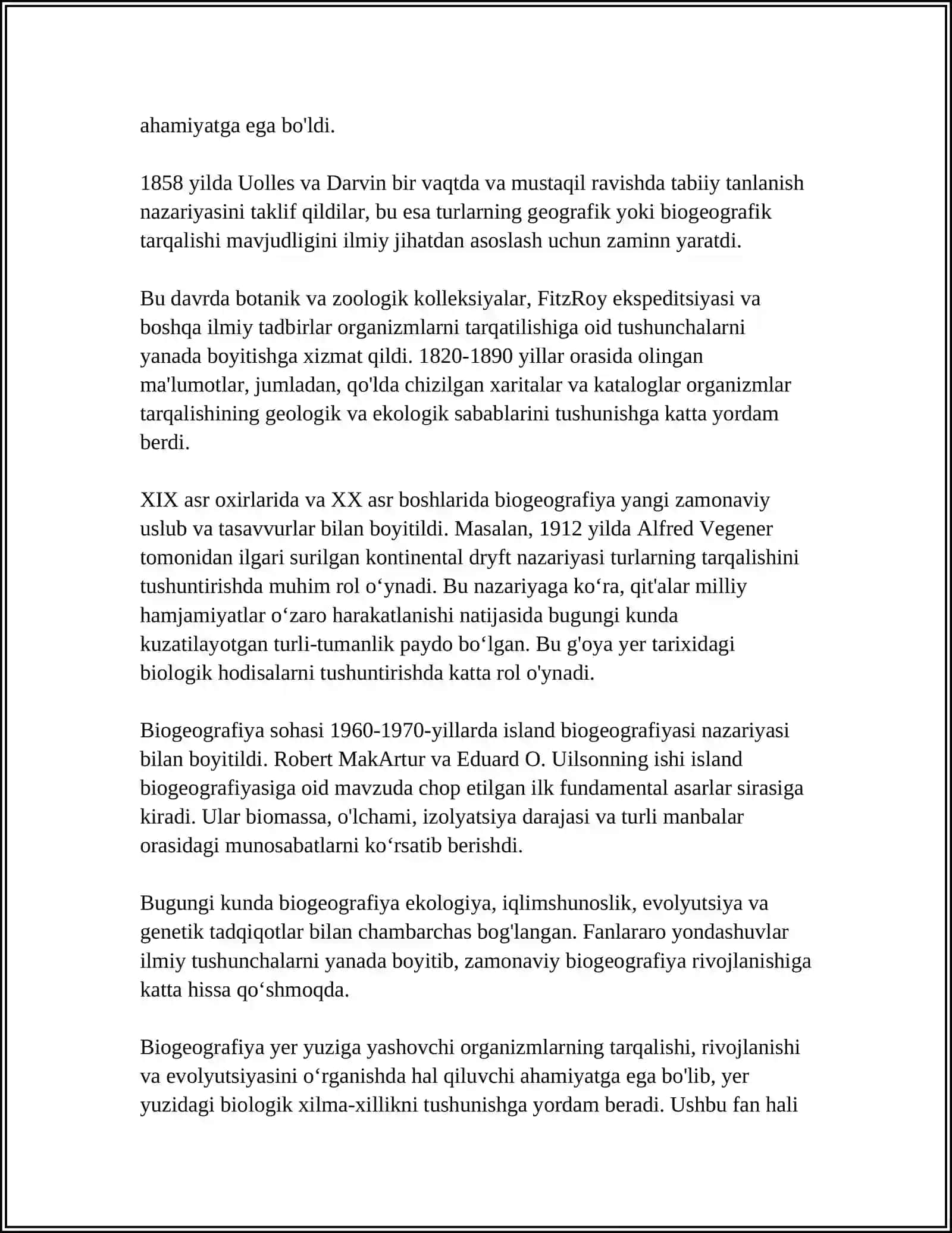 BIOGEOGRAFIYA FANINING RIVOJLANISH TARIXI 4