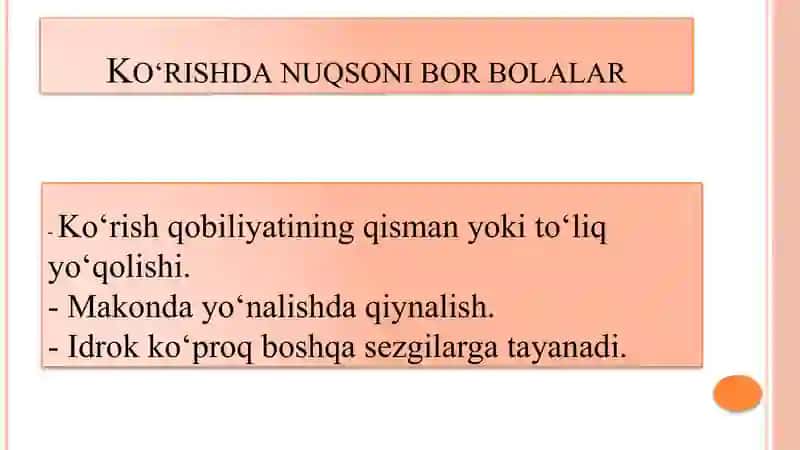 Imkoniyati cheklangan bolalar toifalari va ularning o'ziga xos xususiyatlari 4