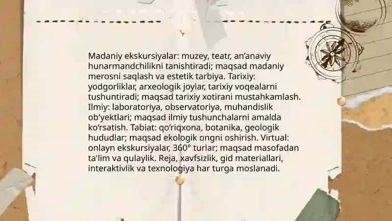 Ekskursiya va uni tashkil etish 4