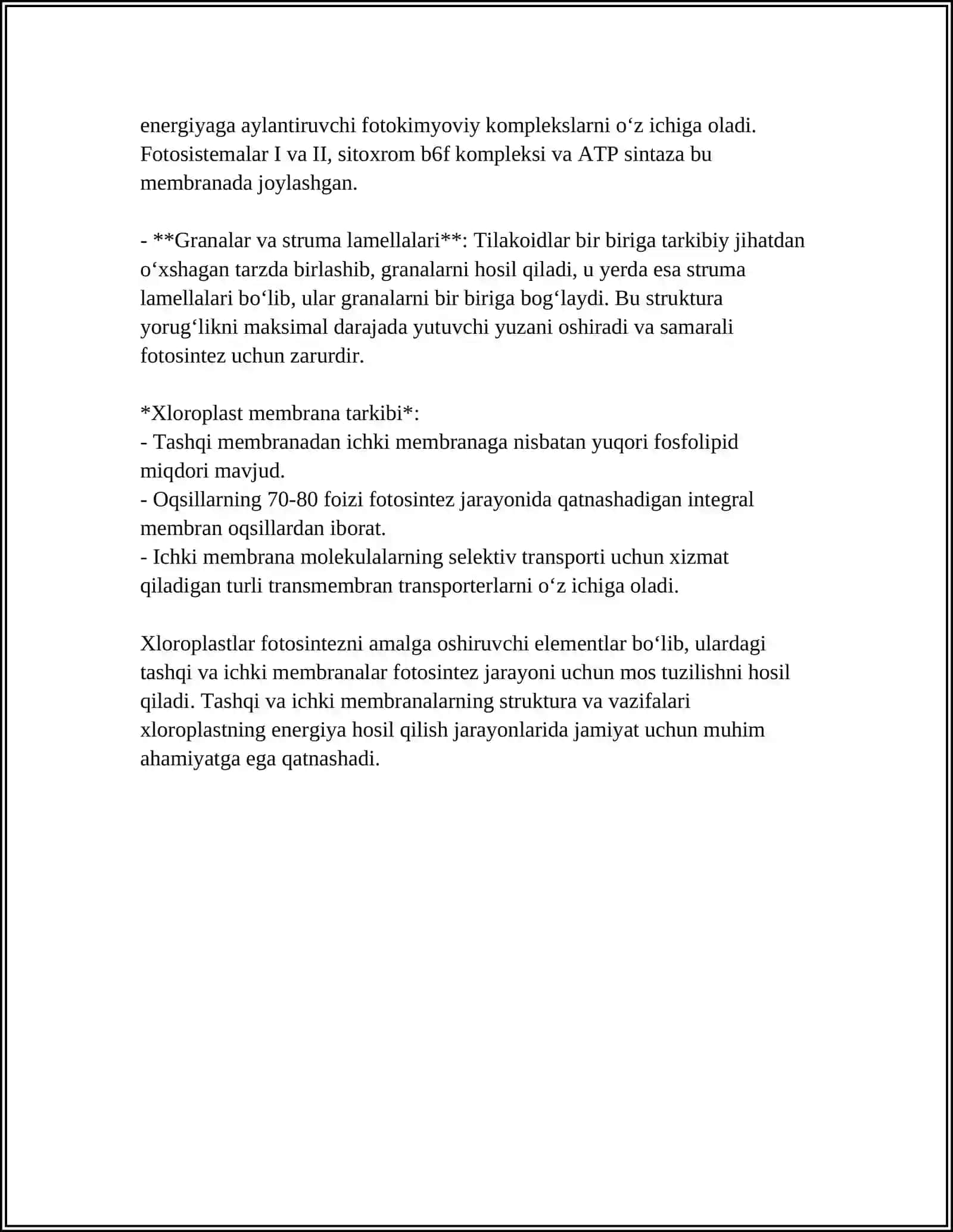 Xloroplastlarning tuzilishi 4