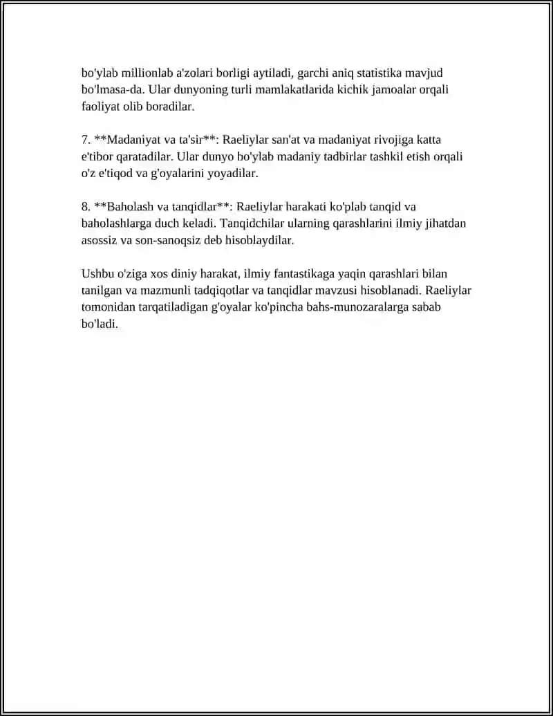 RAELAINLAR SEKTASI 4