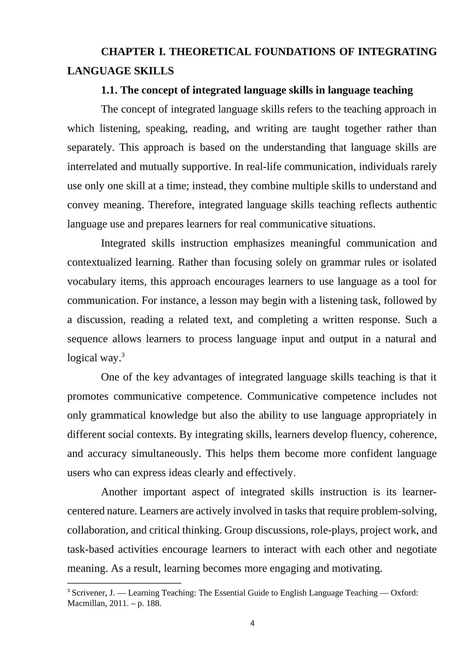 SIMPLE ACTIVITIES FOR INTEGRATING LANGUAGE SKILLS  IN THE CLASSROOM 4