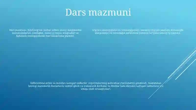 Boshlang‘ich sinflarda matematika o‘quv dasturi 4