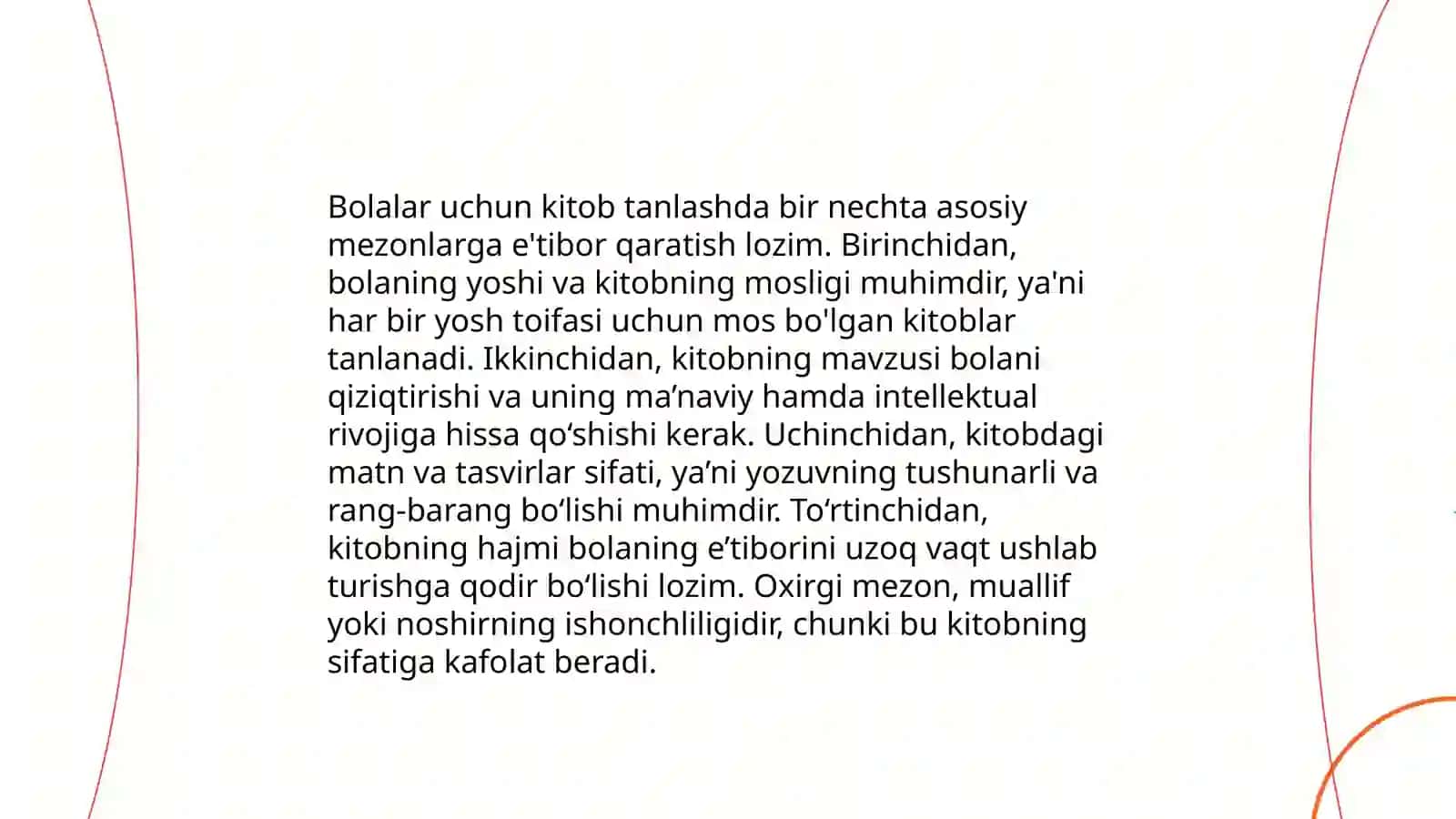 Bolalar kitobxonligining o'ziga xos jihatlari 4