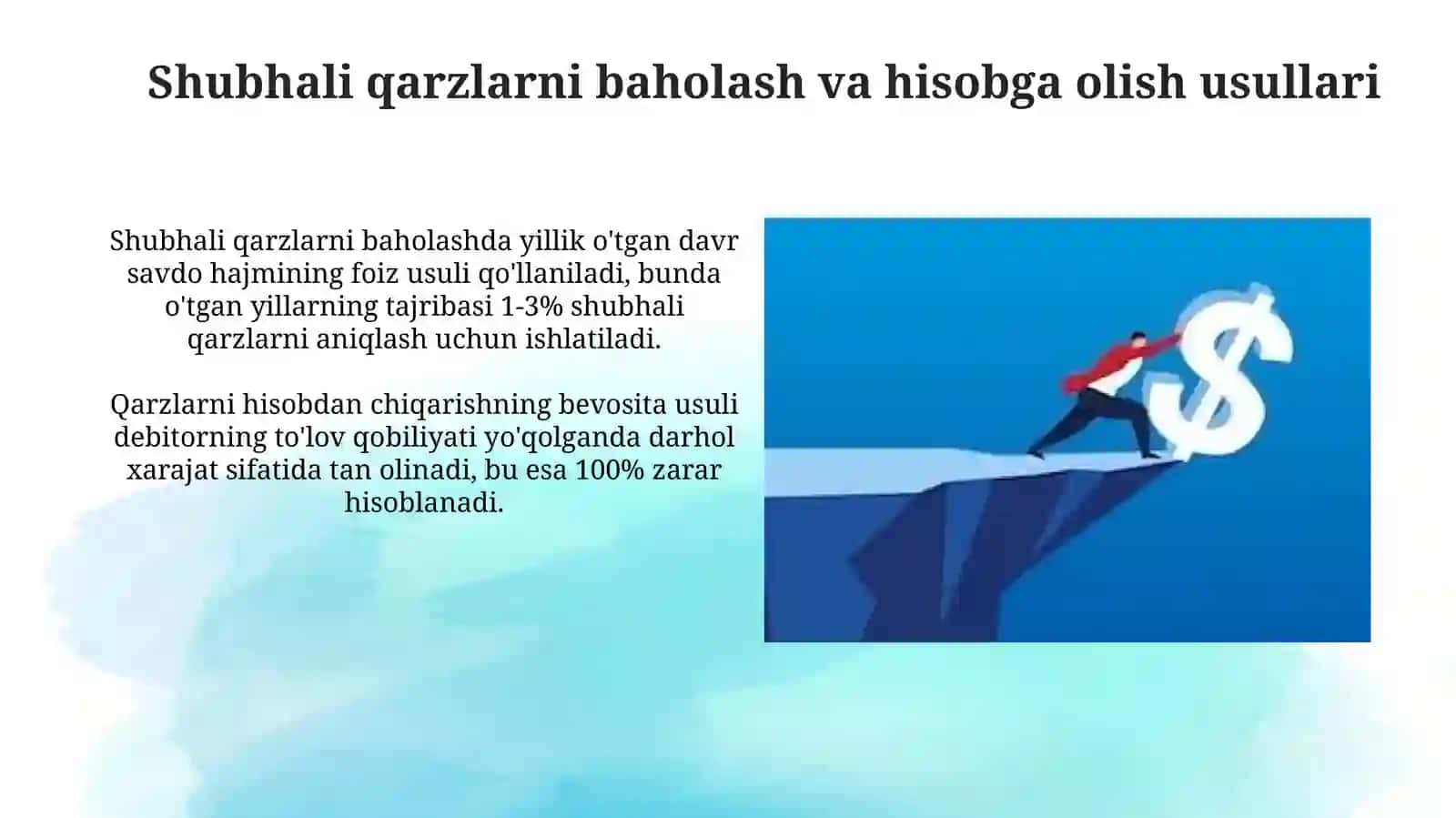 Shubhali Qarzlarni Hisobdan Chiqarish 4