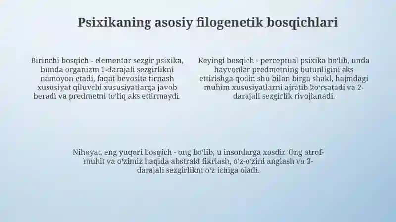 Psixikaning filogenetik taraqqiyoti 4