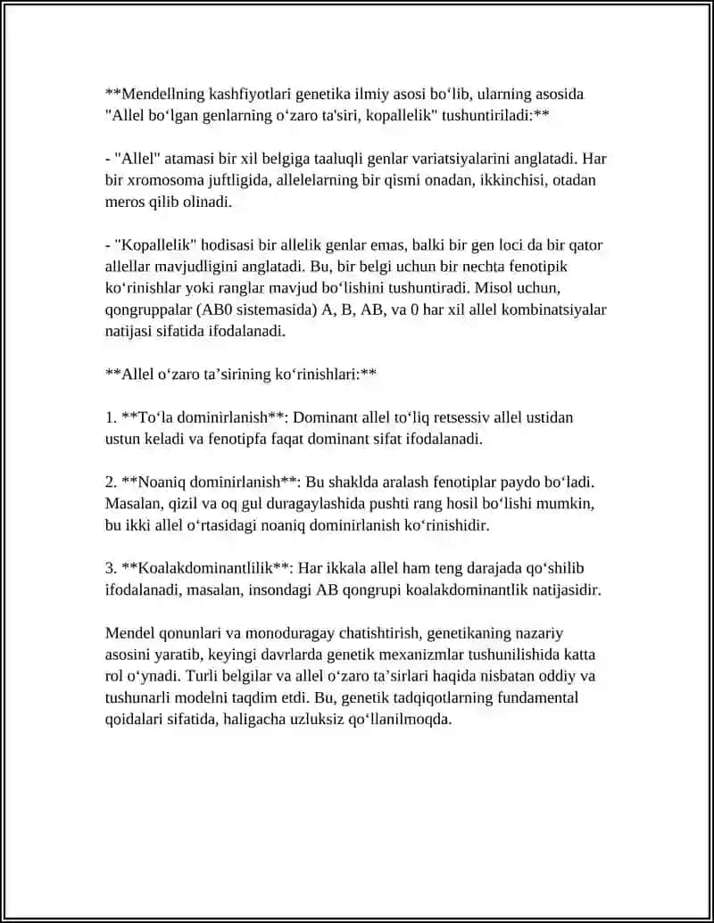 Monoduragay chatishtirish va Mendel qonunlari 4