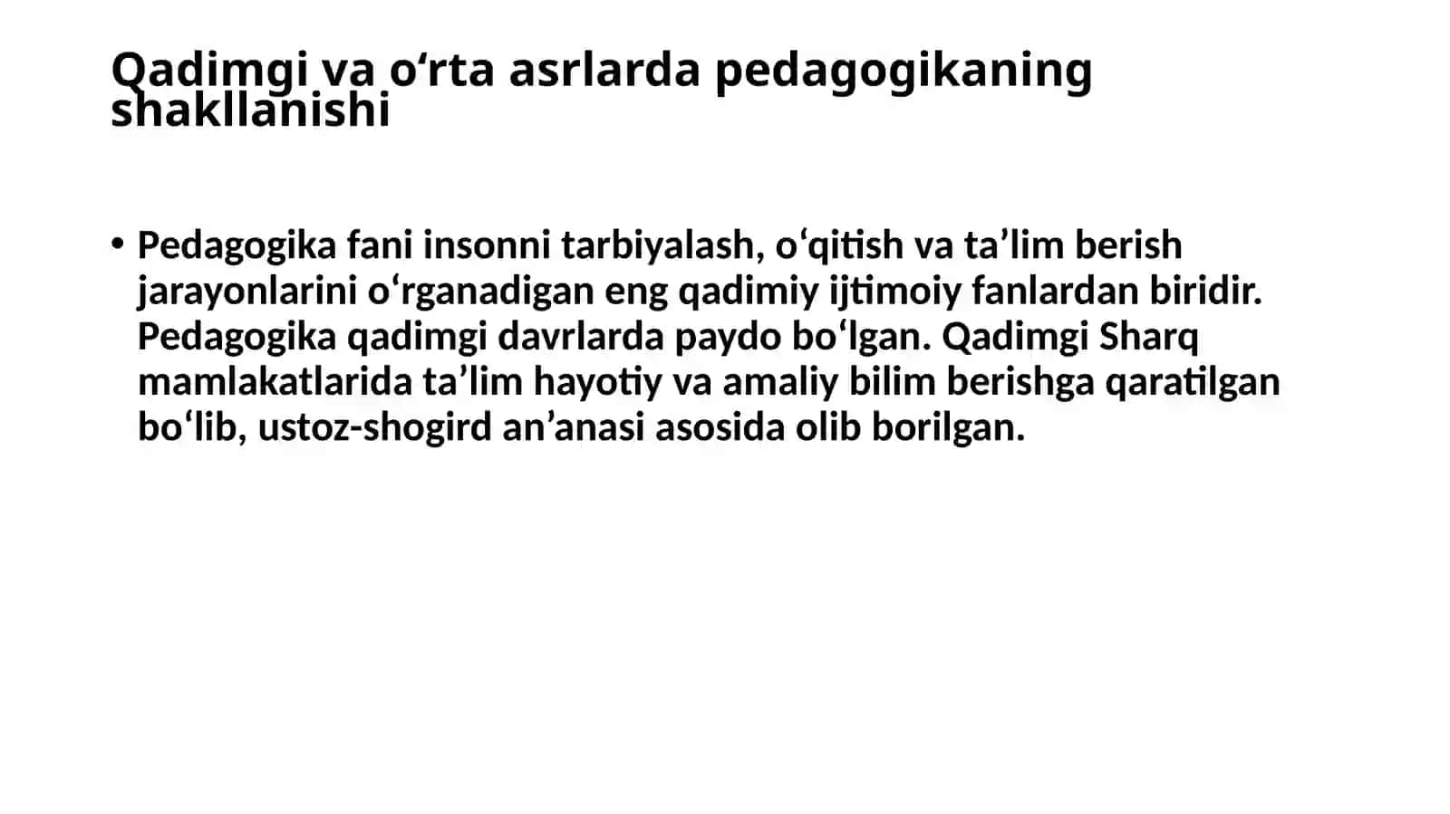 JAHON PEDAGOGIKA FANINING RIVOJLANISH TARIXI 4