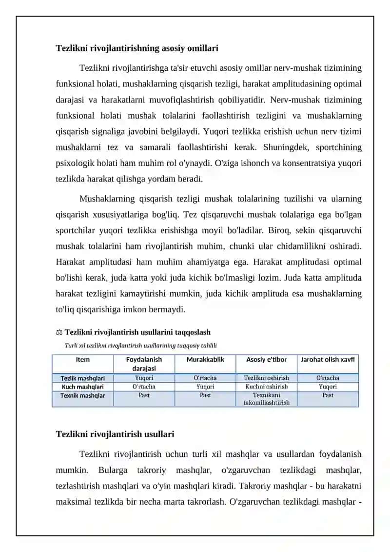 Tezlikni rivojlantirish usullari va komponentlari 4