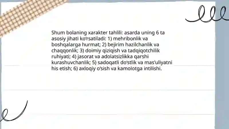 Gʻafur Gʻulomning "Shum bola" asari 4