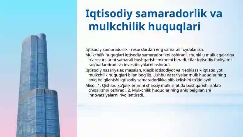 Mulkchilik huquqlarini iqdisodiy asoslash 4
