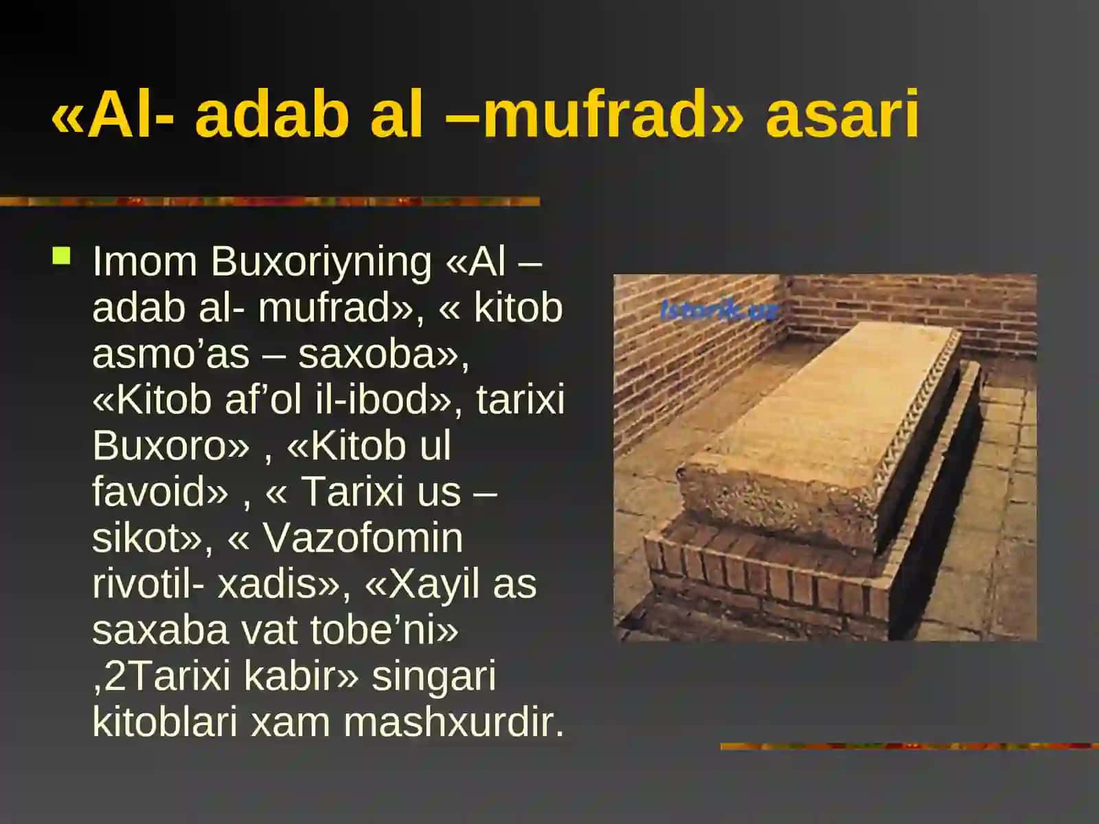 «Al-adab al–mufrad» asari 4