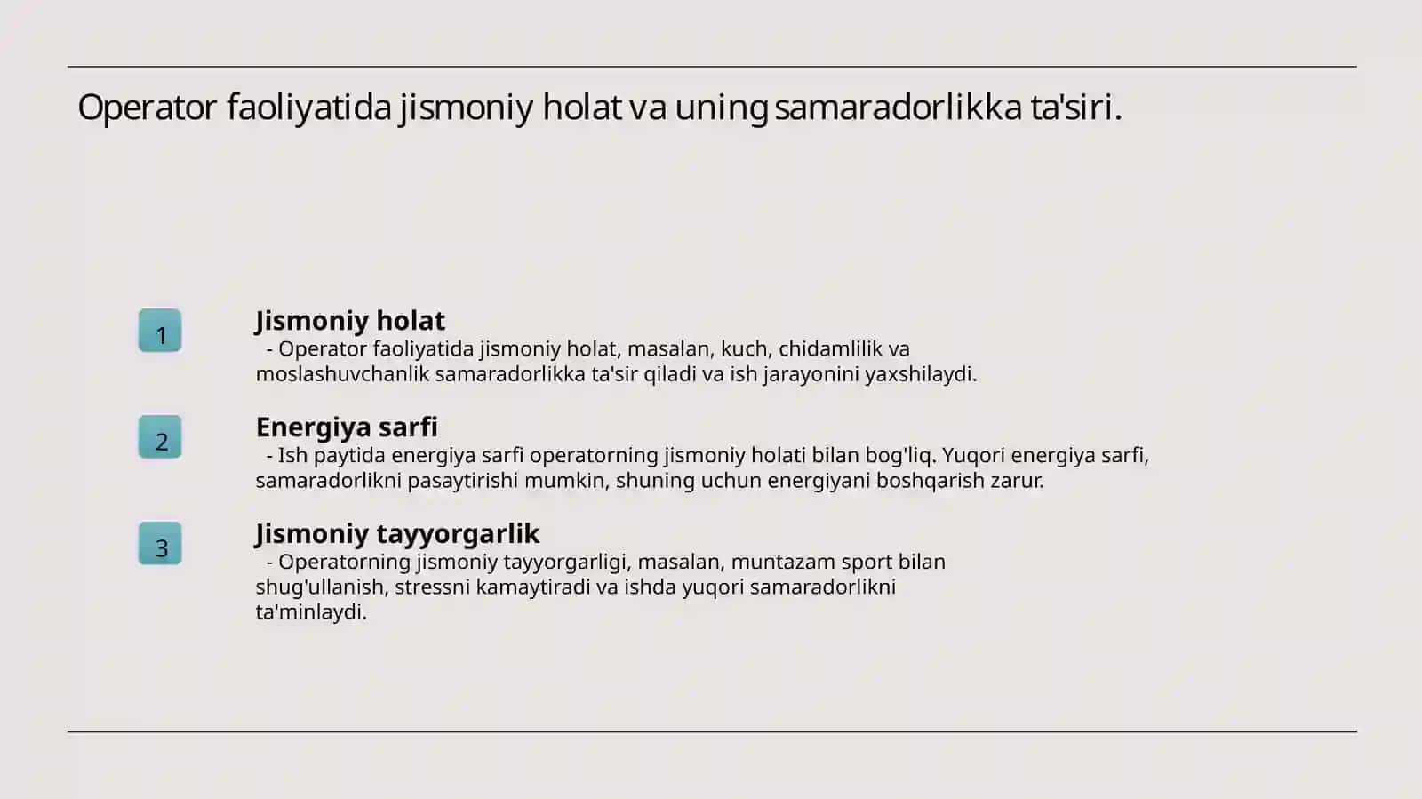 Operator faoliyatining fiziologik va psixologik xususiyatlari 4
